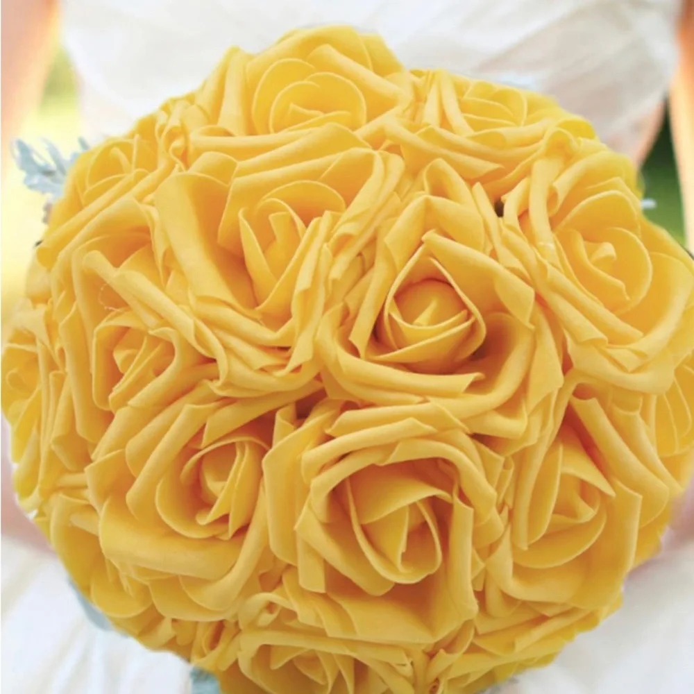 20 Count | White Hydrangeas Yellow Roses Bouquet Centerpiece Wedding Flowers